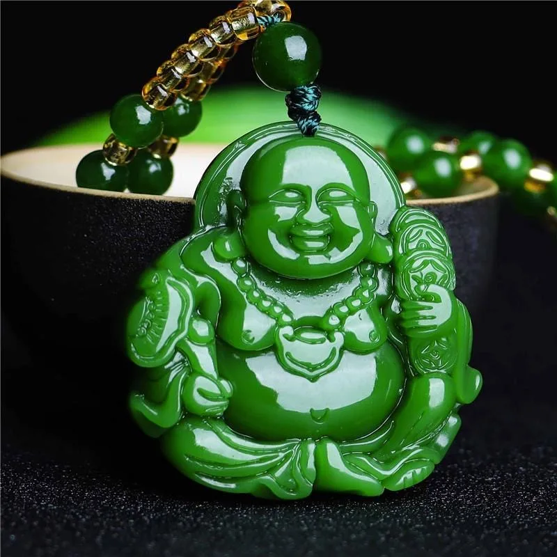 Cocktail Shaker Set - 중국 녹색 옥 Maitreya 부처님 펜던트
