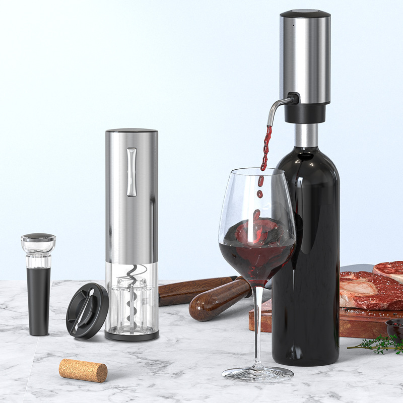 충전식 베이스와 스테인리스 스틸 튜빙이 있는 전기 와인 - Wine Aerator Pour 리뷰 및 가격