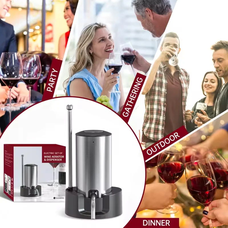 TYPE-C 충전 기능을 갖춘 지능형 전기 와인 통풍  - Wine Aerator Pour 리뷰 및 가격